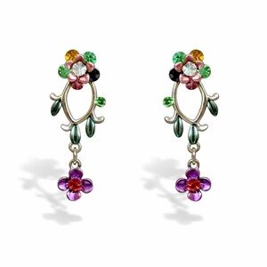 🌺 Floral Multicolor Drop Earrings